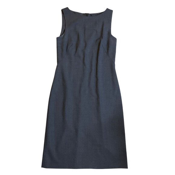 Theory Betty Urban charcoal grey wool blend shift dress sleeveless size 2 - Picture 1 of 5
